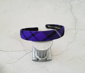 Tartan Check Plaid Headband, Alice Band, 2 cms width,