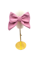 Load image into Gallery viewer, Large Pink Leather Bow Oversized Bow Fascinator