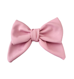 Large Pink Leather Bow Oversized Bow Fascinator