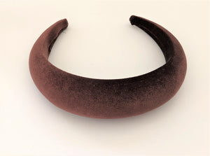 Black Velvet Padded 4 cm Wide headband (colour options)