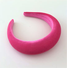 Load image into Gallery viewer, Black Velvet Padded 4 cm Wide headband (colour options)