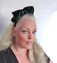 Load image into Gallery viewer, Dark Olive Green Velvet Bow Padded headband