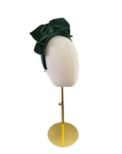 Load image into Gallery viewer, Dark Olive Green Velvet Bow Padded headband