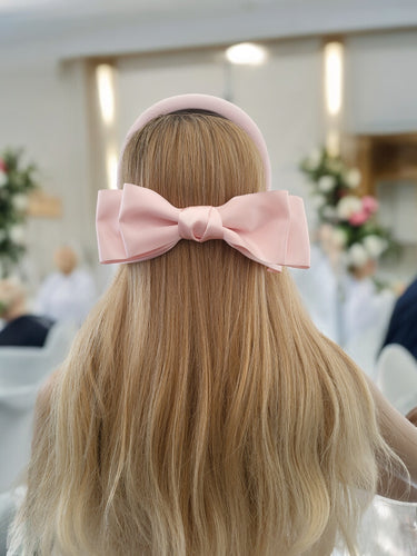 Pale Pink Headband and Satin Back Bow