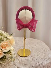 Load image into Gallery viewer, Fuchsia Pink Headband Fascinator, with Back Bow, 10 cms wide