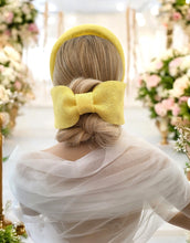 Load image into Gallery viewer, Yellow Bow Headband Fascinator, with Back Bow, 5.5 cms wide