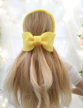 Load image into Gallery viewer, Yellow Bow Headband Fascinator, with Back Bow, 5.5 cms wide